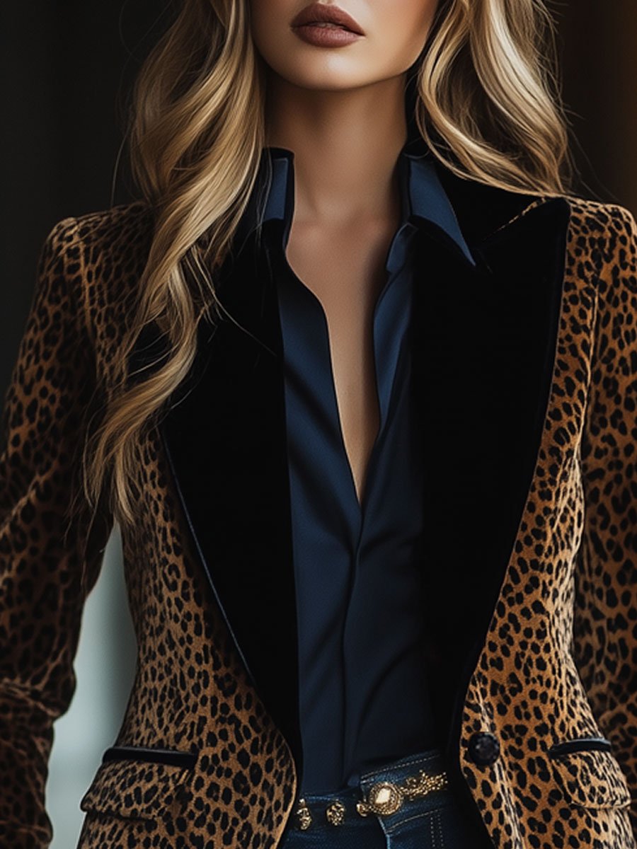 Blazer À Imprimé Léopard Avec Coupe Ample Pour Femme | Idéal Pour Les Sorties Et Le Quotidien