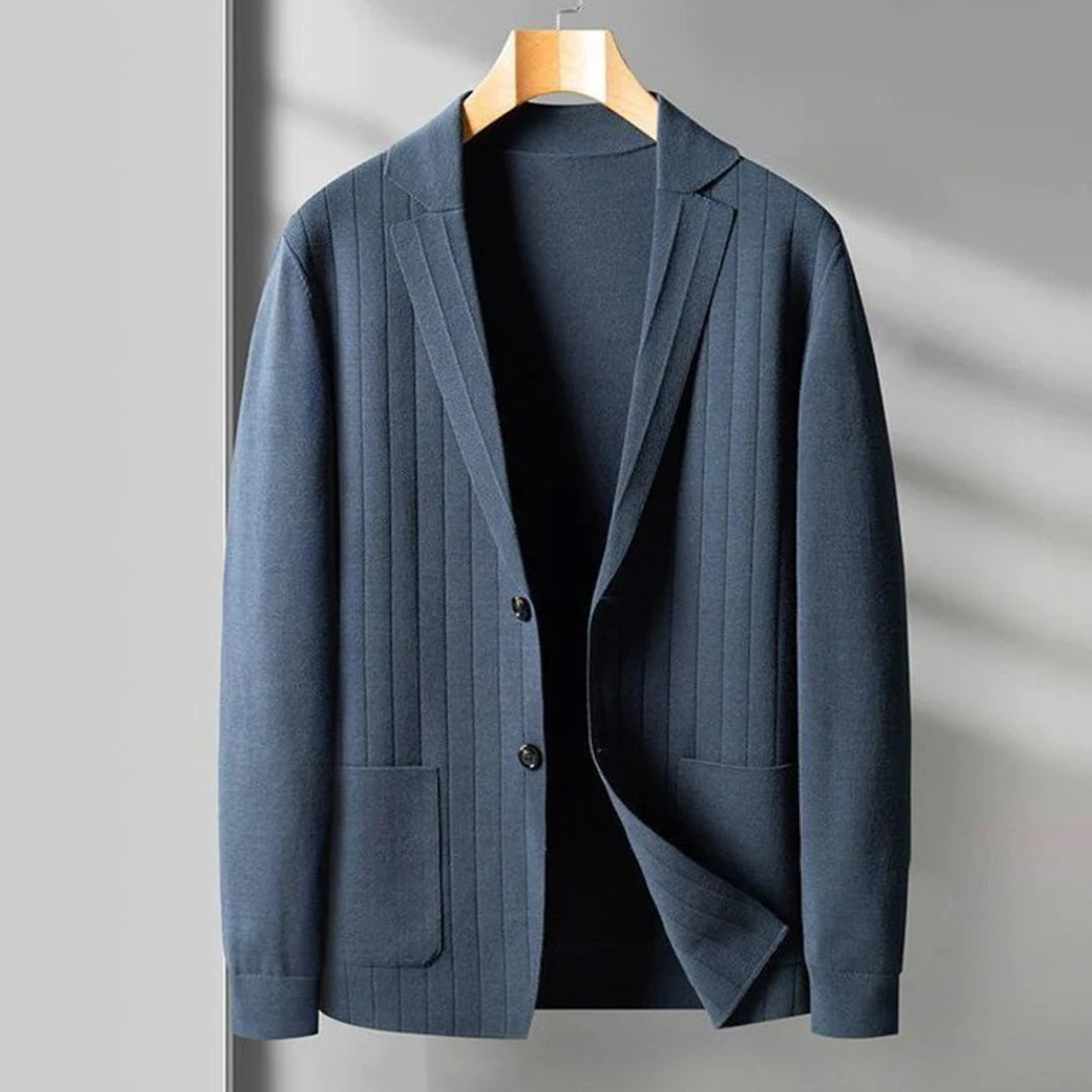 Blazer à Rayures Fines avec Col à Revers pour Homme | Idéal pour Bureau et Occasions Formelles