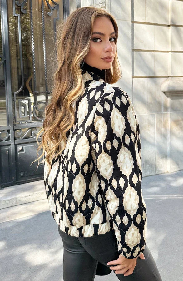 Blouson Bomber à Motif pour Femme | Idéal pour la Mi-Saison et les Sorties Décontractées