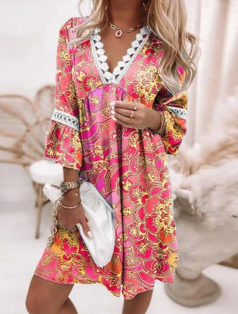 Robe Décontractée à Broderies pour Femme | Idéale pour Été et Vacances à la Plage