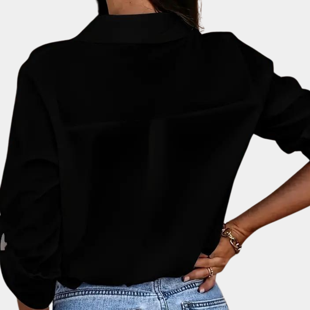 Blouse à Manches Longues avec Col et Fermeture Boutonnée pour Femmes | Idéal pour la Mi-Saison