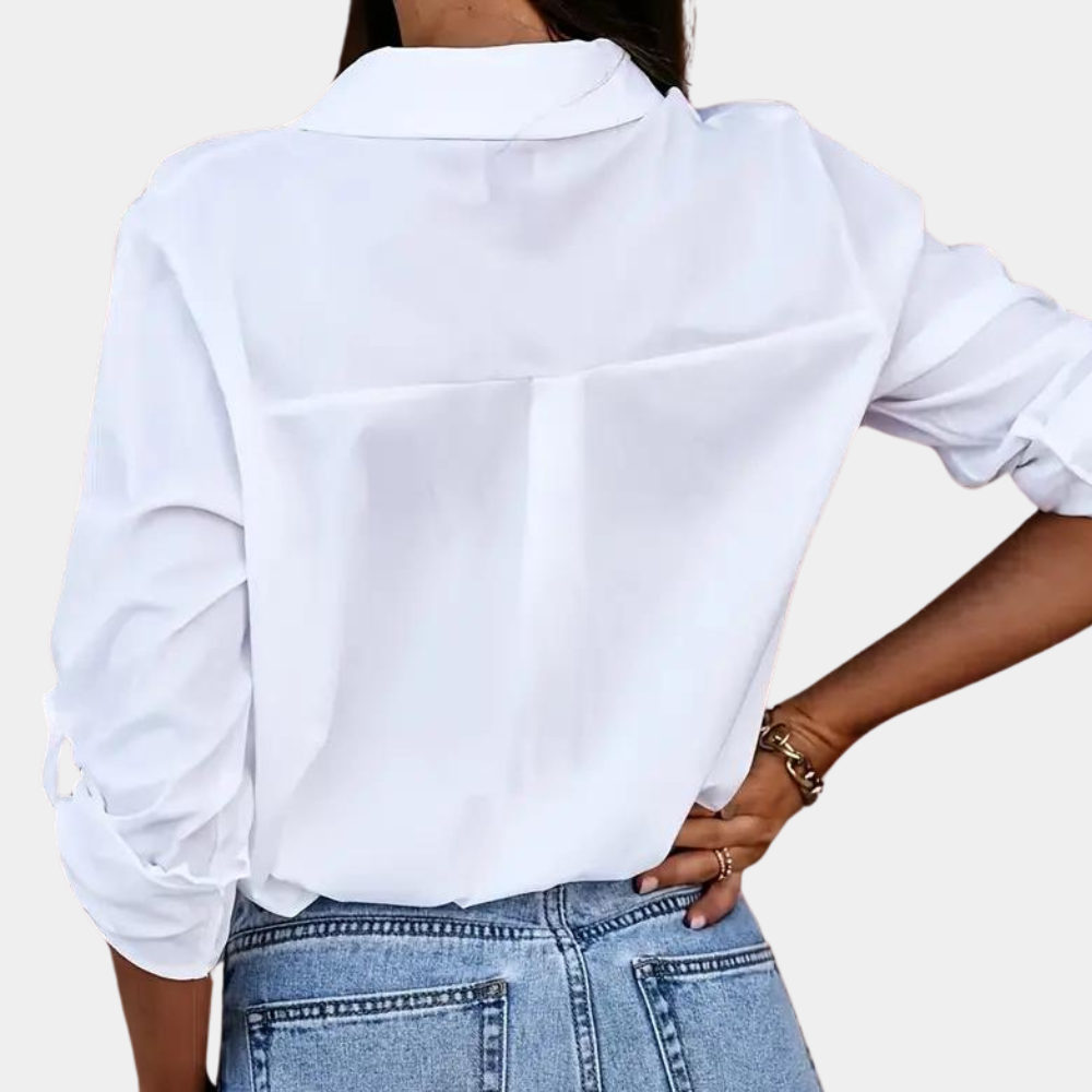Blouse à Manches Longues avec Col et Fermeture Boutonnée pour Femmes | Idéal pour la Mi-Saison