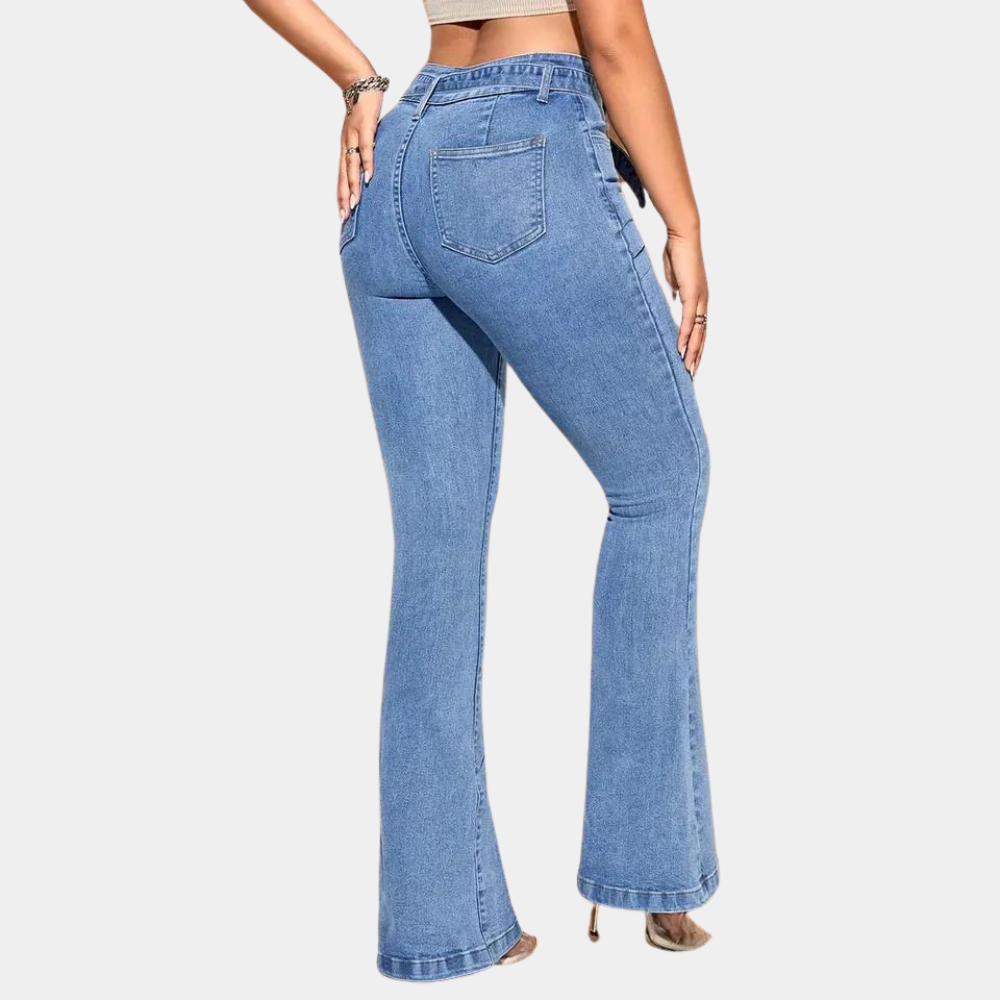 Jean Femme à Taille Haute avec Jambes Larges | Idéal pour un Usage Quotidien