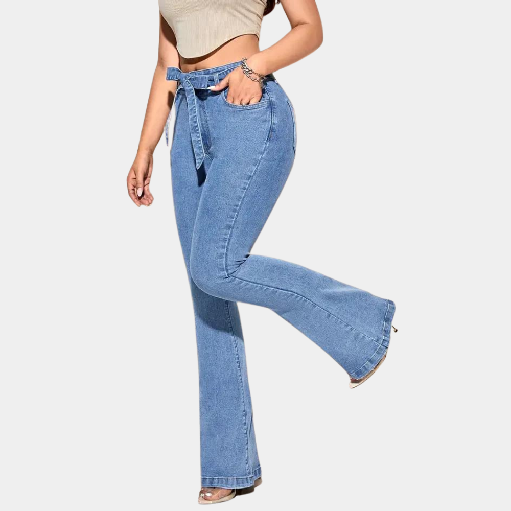 Jean Femme à Taille Haute avec Jambes Larges | Idéal pour un Usage Quotidien