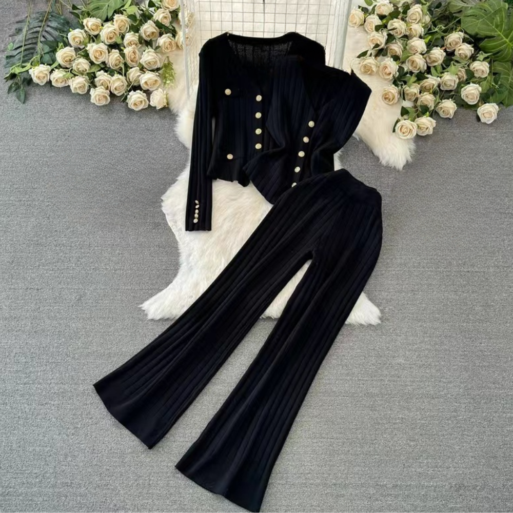 Ensemble Trois Pièces avec Haut, Pantalon Et Cardigan pour Femme | Idéal pour Le Quotidien Et Les Sorties Décontractées