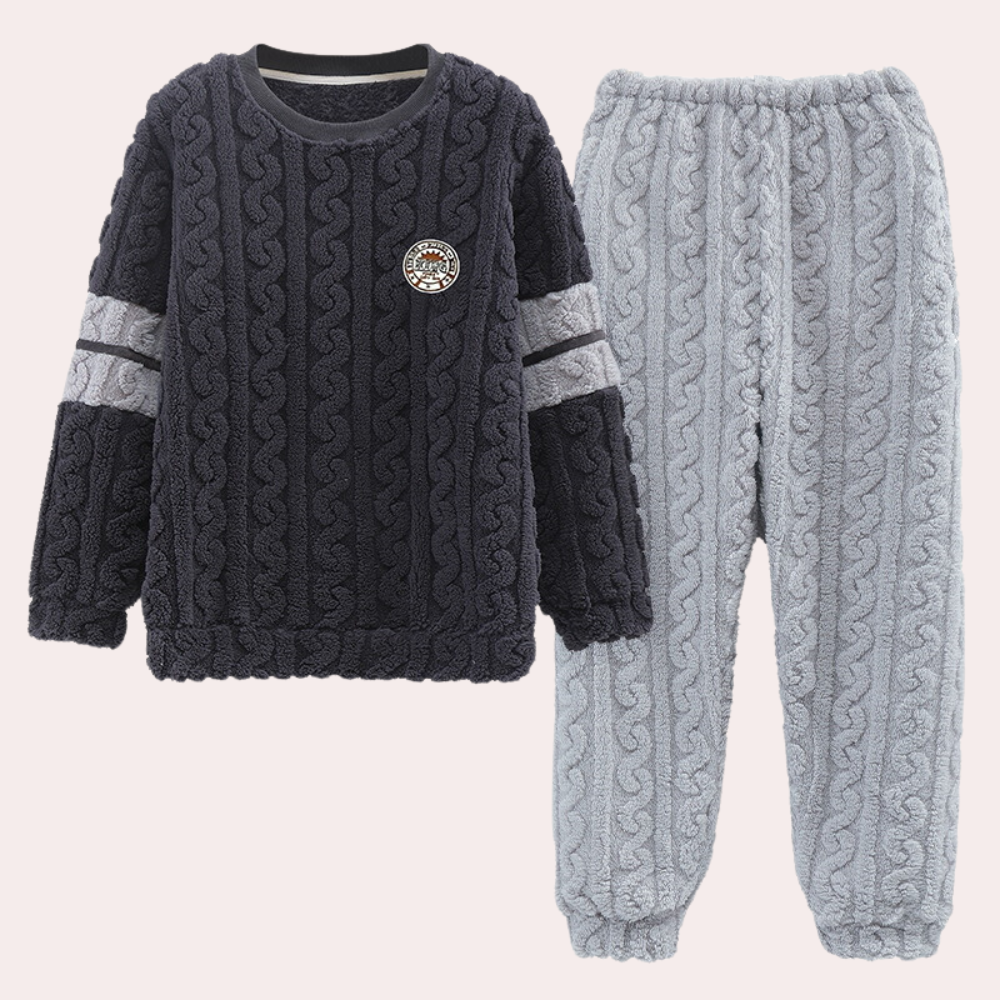 Ensemble Pyjama Hiver pour Homme avec Haut À Manches Longues Et Pantalon | Idéal pour Les Soirées À La Maison