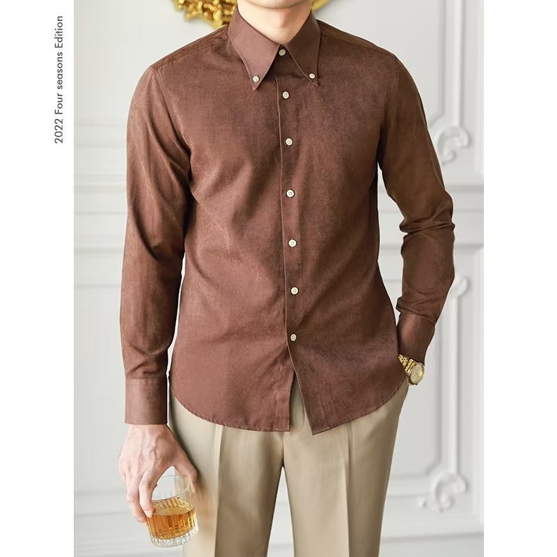 Chemise À Manches Longues pour Homme avec Col Carré | Idéale pour Le Printemps