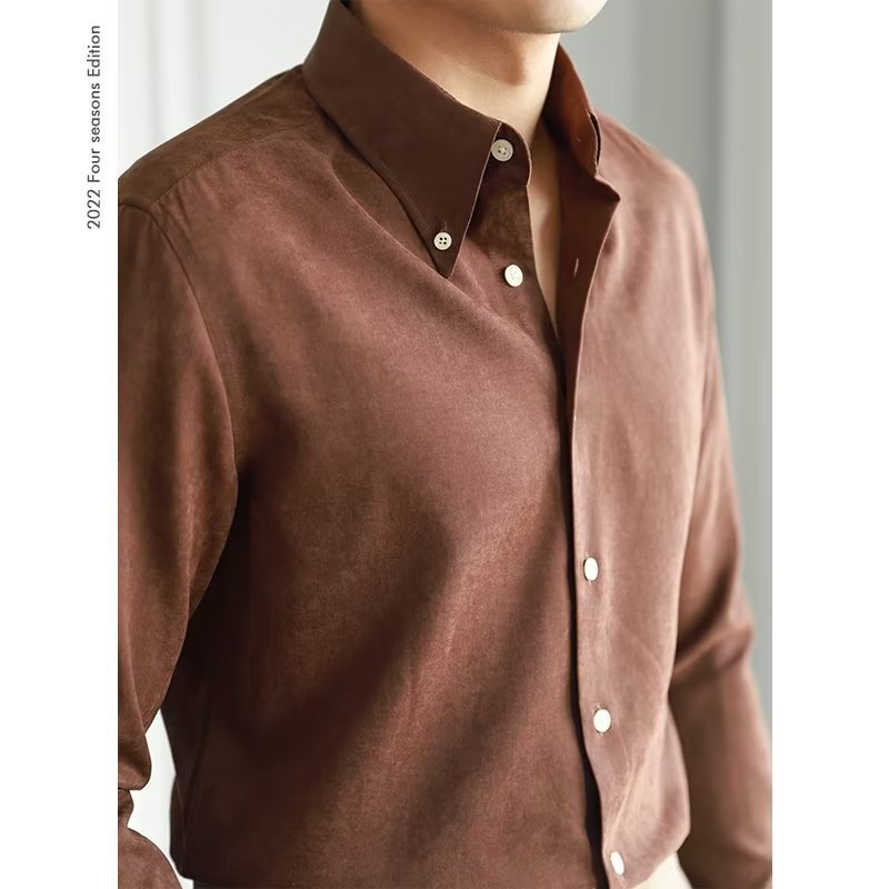 Chemise À Manches Longues pour Homme avec Col Carré | Idéale pour Le Printemps