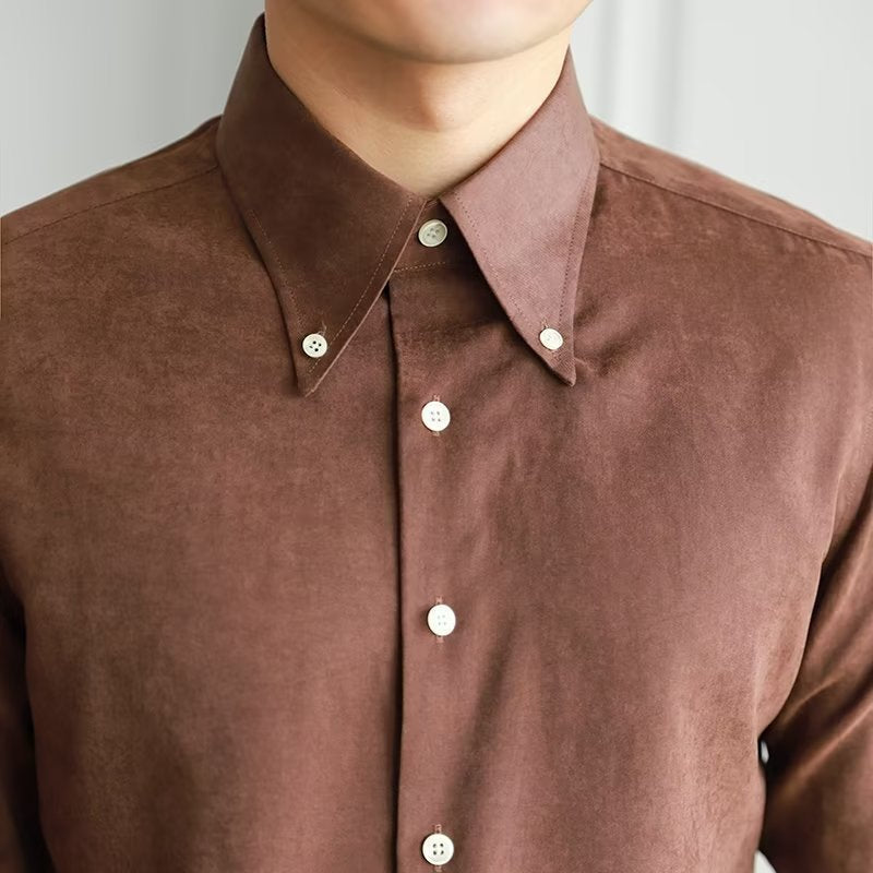 Chemise À Manches Longues pour Homme avec Col Carré | Idéale pour Le Printemps