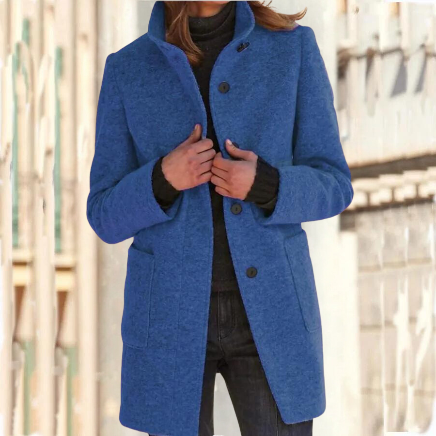 Manteau Long pour Femme avec Col Montant et Manches Longues | Idéal pour la Saison Froide