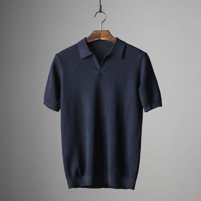 Polo à Manches Courtes avec Col Replié et Motif pour Homme | Idéal pour les Activités Estivales