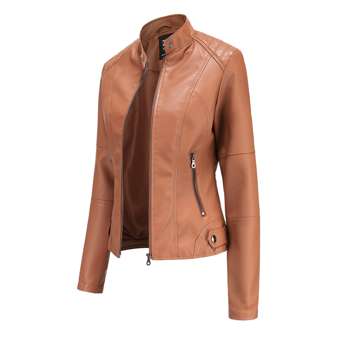 Veste Courte À Col Et Fermeture Zippée pour Femme | Idéale pour Mi-Saison