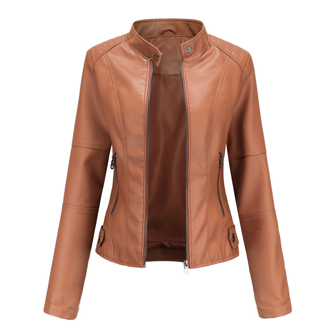 Veste Courte À Col Et Fermeture Zippée pour Femme | Idéale pour Mi-Saison