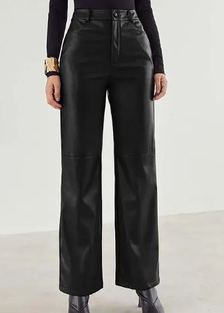 Pantalon Taille Haute avec Jambes Droites pour Femme | Idéal pour le Travail ou les Sorties Quotidiennes
