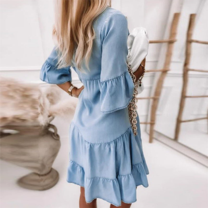 Robe à Coupe Droite avec Boutonnage pour Femme | Idéale pour Journées et Sorties Décontractées