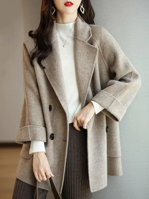 Manteau Long d’Hiver avec Coupe Classique et Fermeture à Boutons pour Femme | Idéal pour Temps Froid