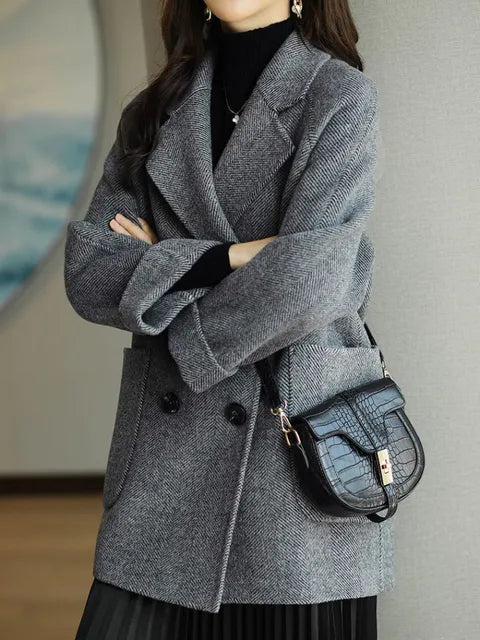Manteau Long d’Hiver avec Coupe Classique et Fermeture à Boutons pour Femme | Idéal pour Temps Froid