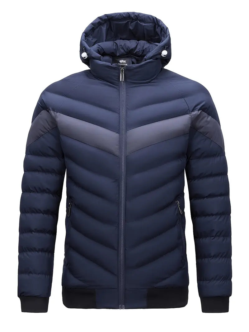 Veste d’Hiver Matelassée avec Capuche Ajustable pour Hommes | Idéale pour la Saison Froide