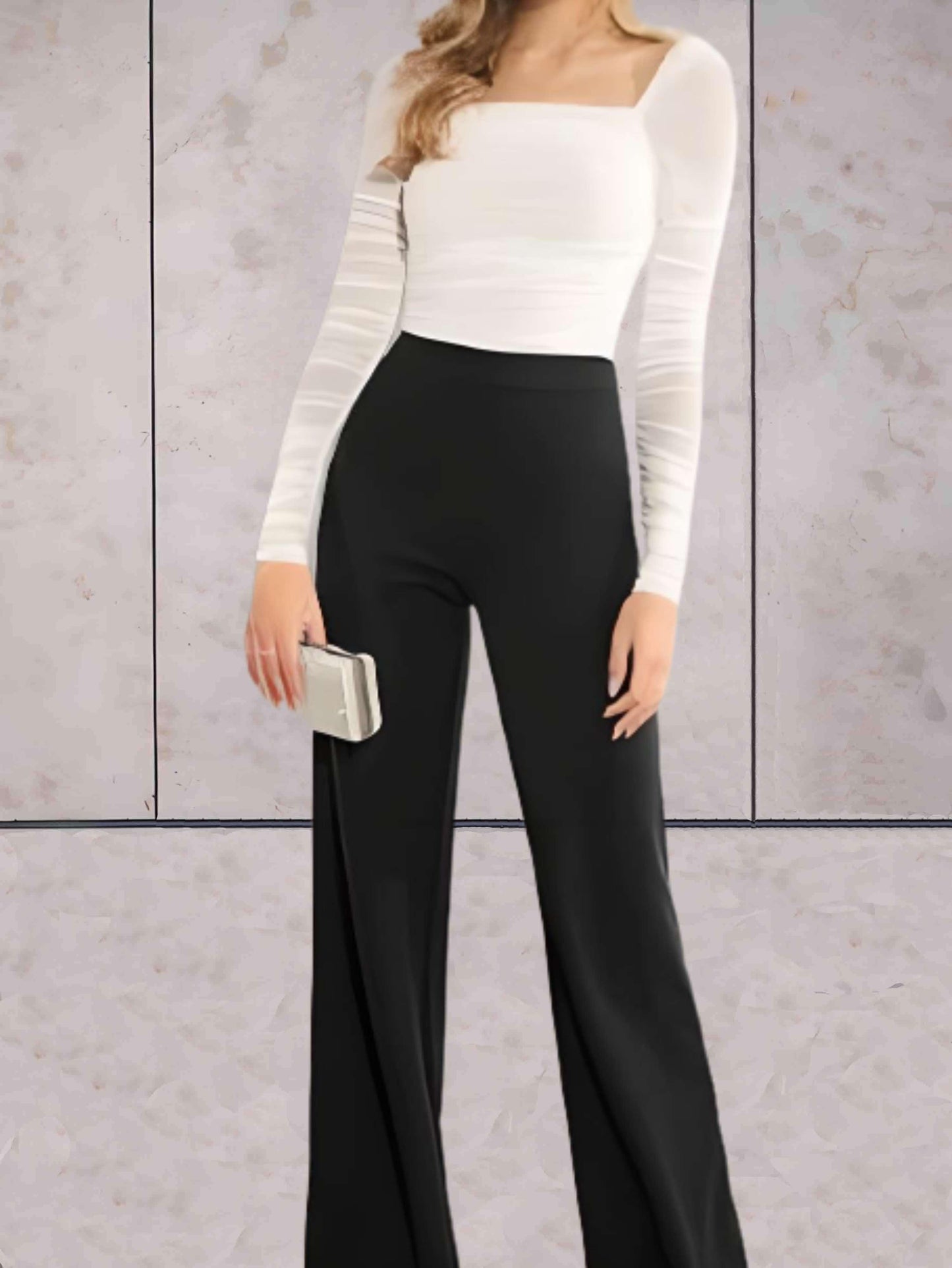 Pantalon à Taille Haute Évasé pour Femme | Idéal pour Soirées et Occasions Formelles