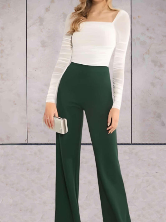 Pantalon à Taille Haute Évasé pour Femme | Idéal pour Soirées et Occasions Formelles