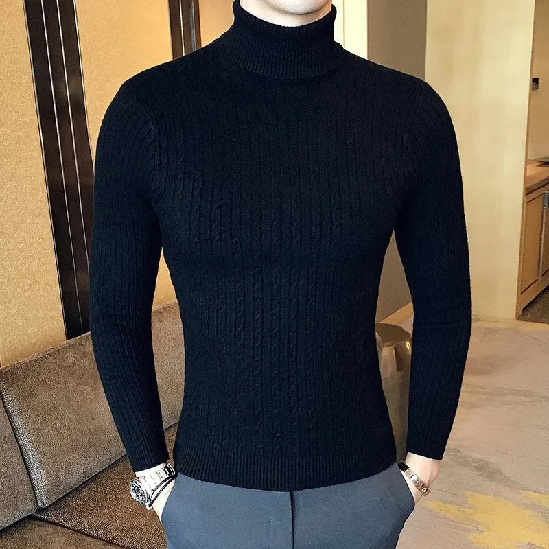Pull à Col Roulé Chauffant pour Hommes avec Fonction Électrique | Idéal pour l’Hiver