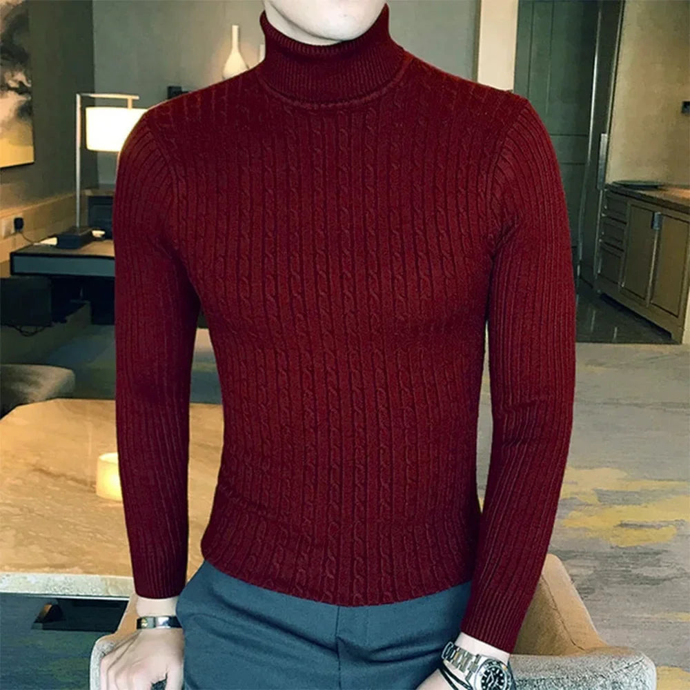 Pull à Col Roulé Chauffant pour Hommes avec Fonction Électrique | Idéal pour l’Hiver