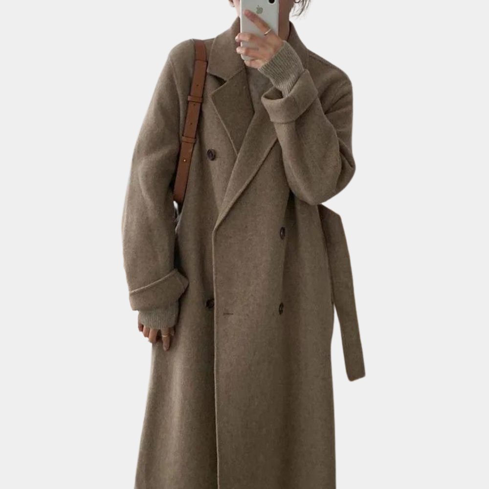 Manteau Long À Double Boutonnage pour Femme | Idéal pour Hiver