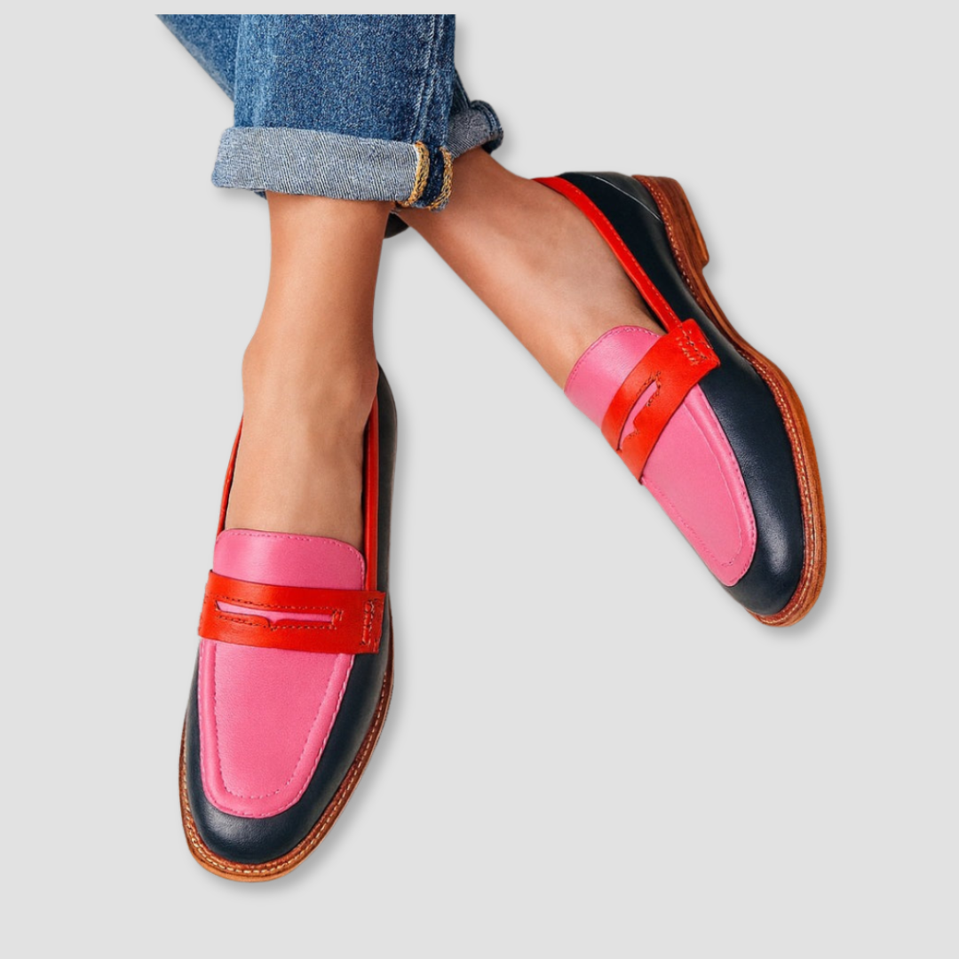 Mocassins à Imprimé Multicolore avec Bout Rond pour Femme | Idéal pour un Usage Quotidien et les Vacances