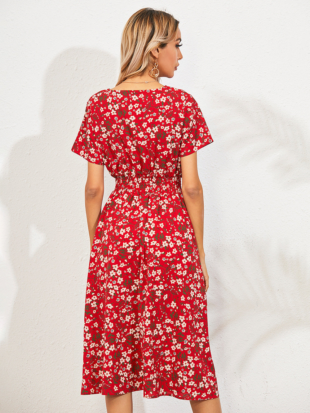 Robe à Fleurs avec Manches Bouffantes pour Femme | Idéale pour les Occasions Estivales