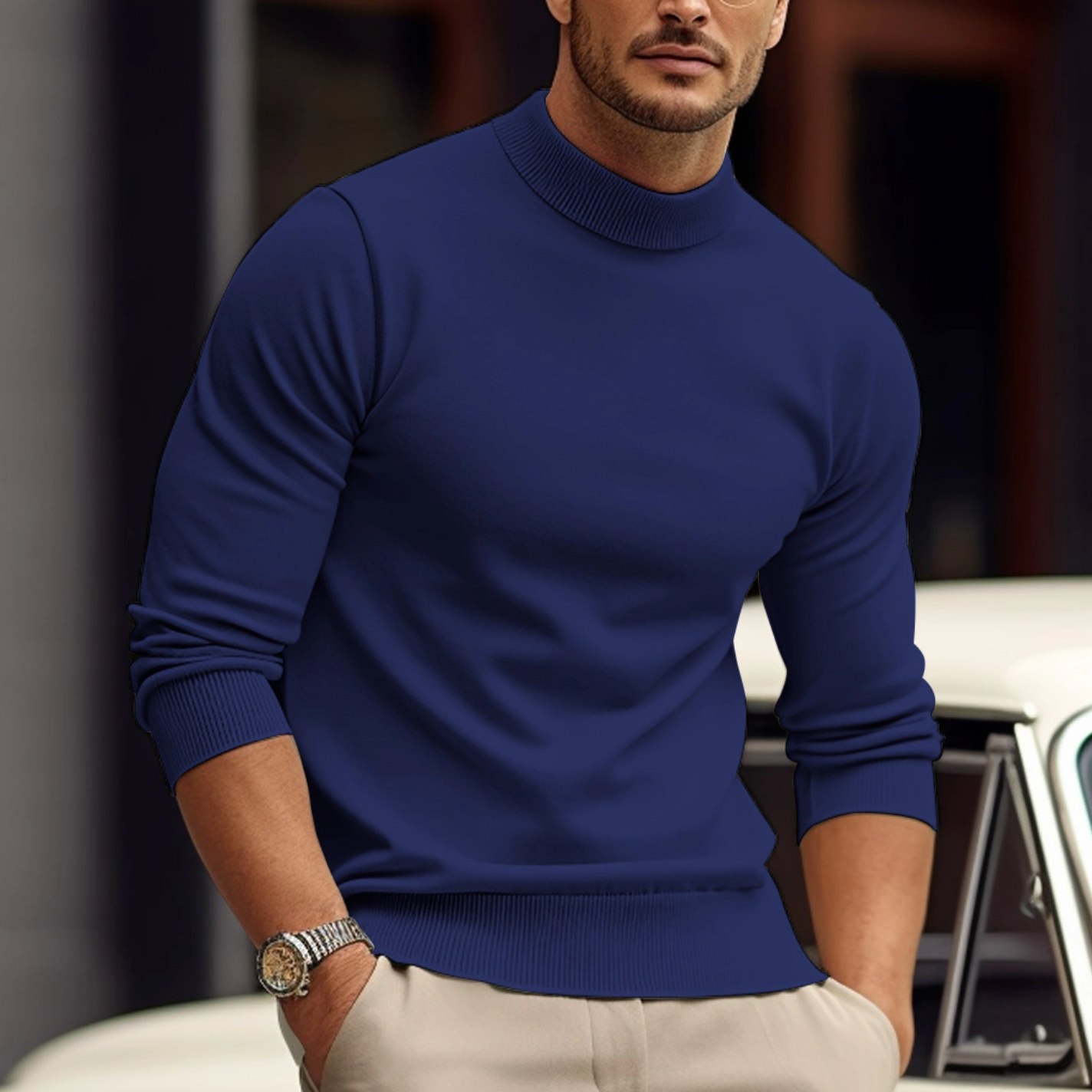Pull à Col Rond pour Homme avec Coupe Droite | Idéal pour Quotidien et Bureau
