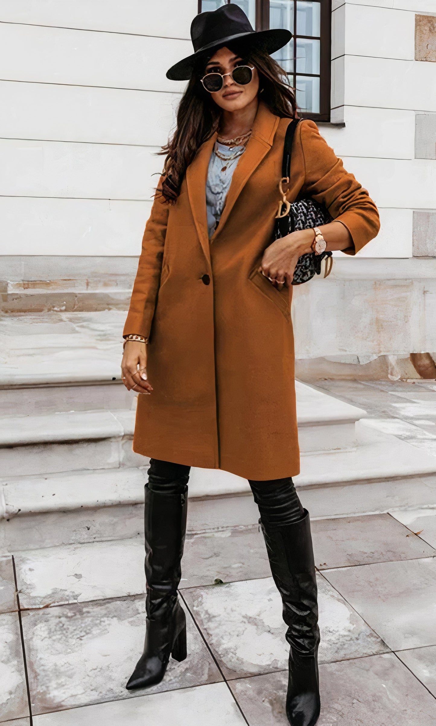 Manteau Long Avec Coupe Droite Pour Femmes | Idéal Pour La Saison Froide