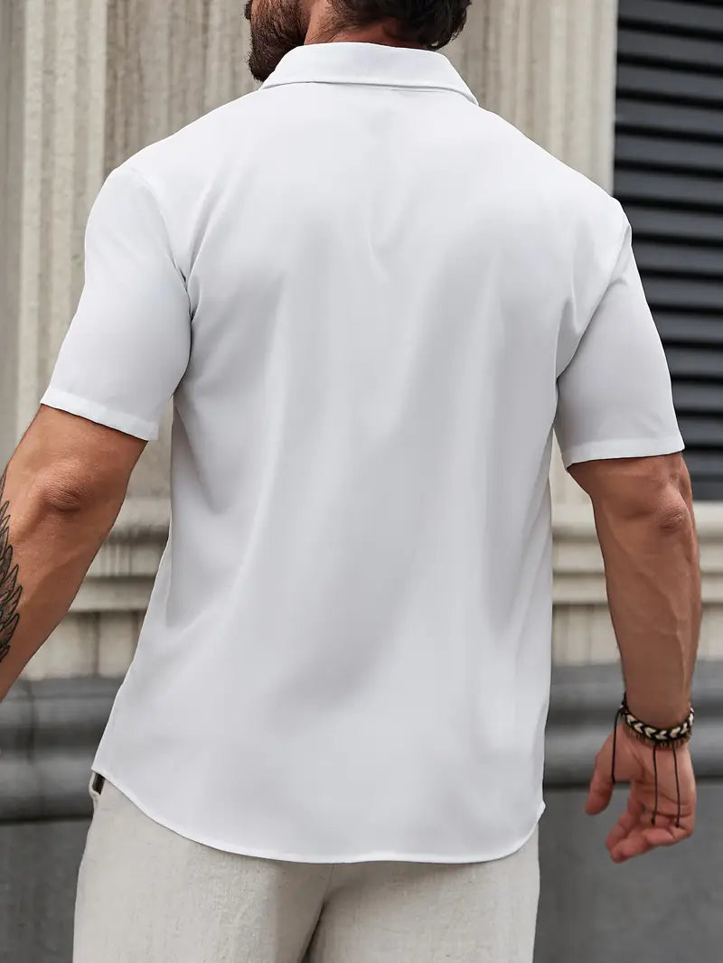 Chemise À Col Rabattu avec Manches Longues pour Homme | Idéale pour Bureau Et Sorties