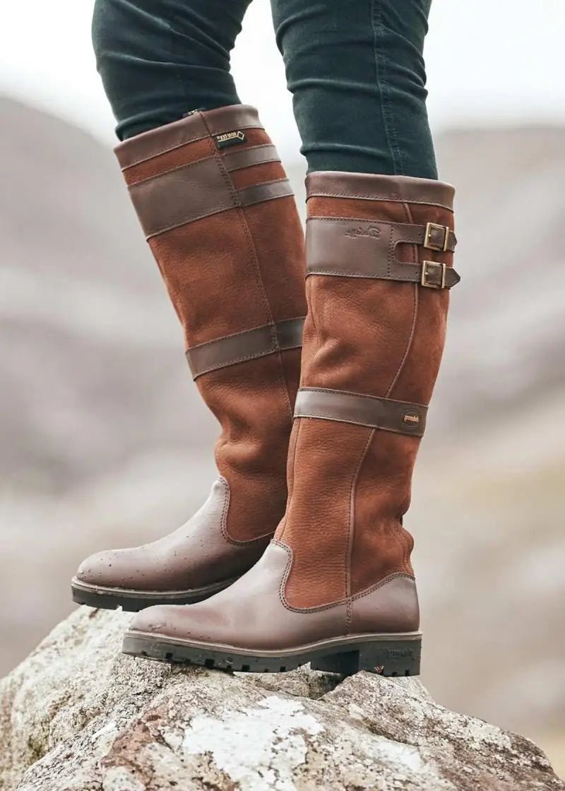 Bottes hautes à boucles doubles pour femmes
