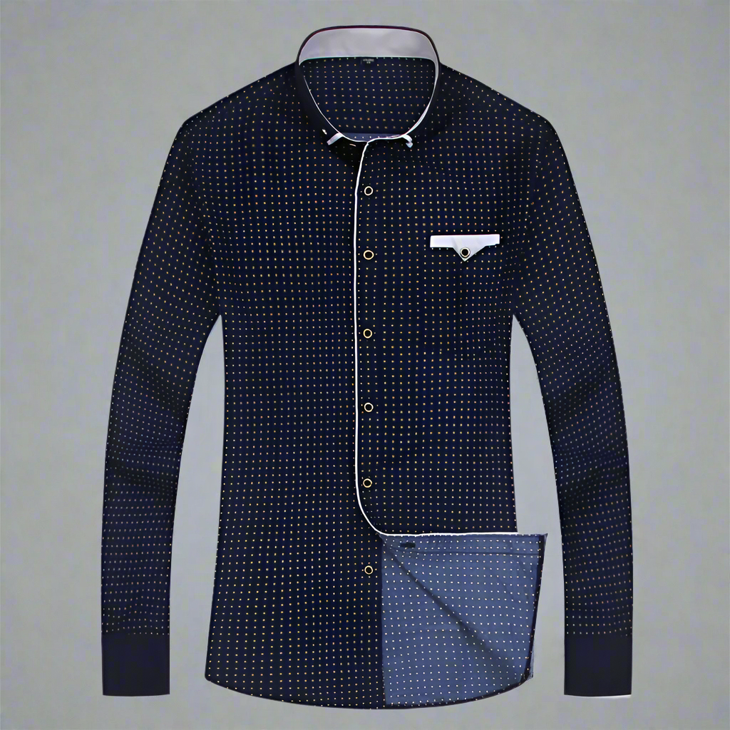 Chemise À Motifs avec Détails Contrastés pour Hommes | Idéale pour Bureau Et Usage Quotidien