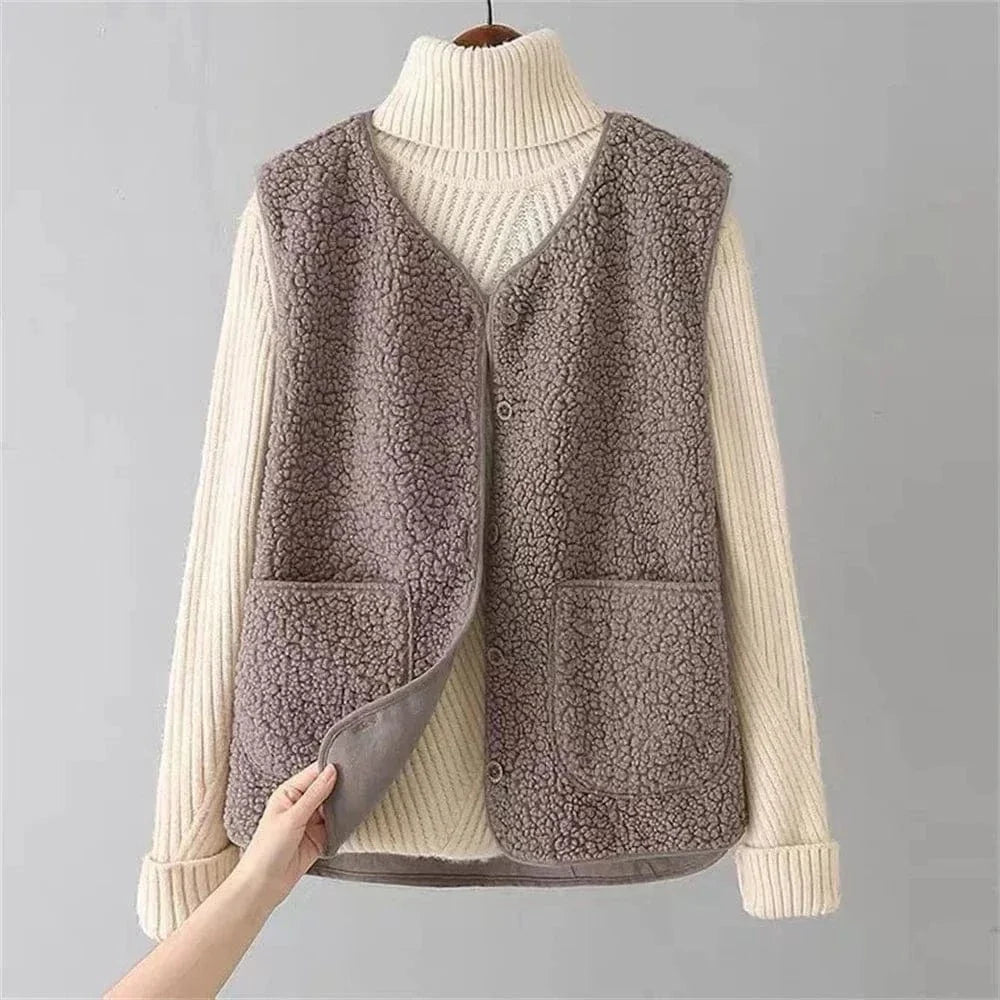 Gilet Sans Manches à Boutons pour Femme | Idéal pour la Superposition en Automne et Hiver