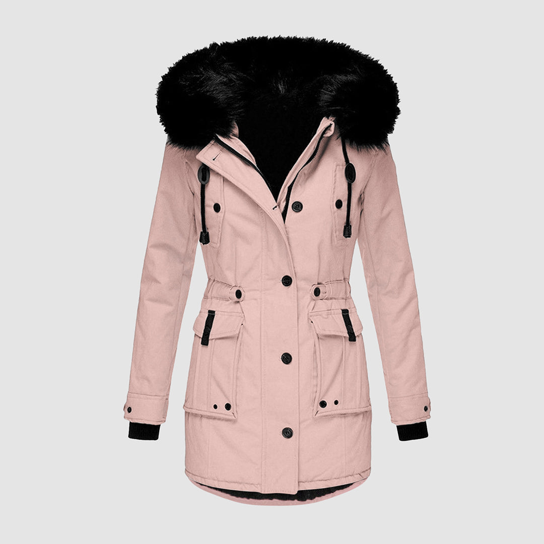 Manteau Long À Capuche Avec Col En Fourrure Synthétique pour Femme | Idéal pour Hiver