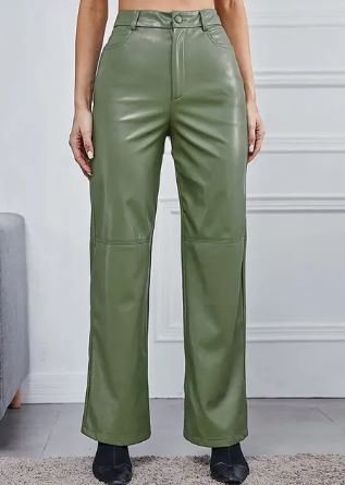 Pantalon Taille Haute avec Jambes Droites pour Femme | Idéal pour le Travail ou les Sorties Quotidiennes