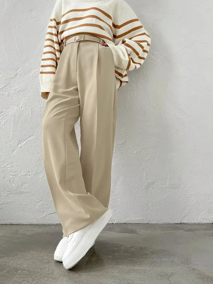 Pantalon Ample Avec Coupe Décontractée Pour Femme | Idéal Pour Bureau Et Sorties