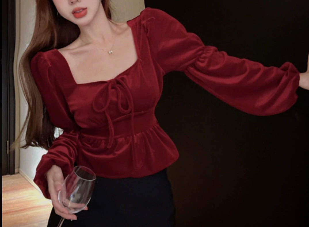 Top Corset À Encolure Cœur Et Manches Longues Pour Femme | Idéal Pour Les Occasions Spéciales