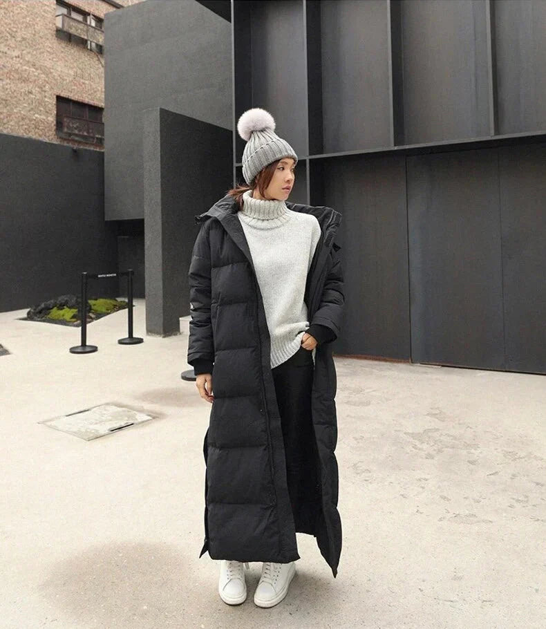 Manteau d’Hiver Long avec Manches Longues pour Femme | Idéal pour la Saison Froide