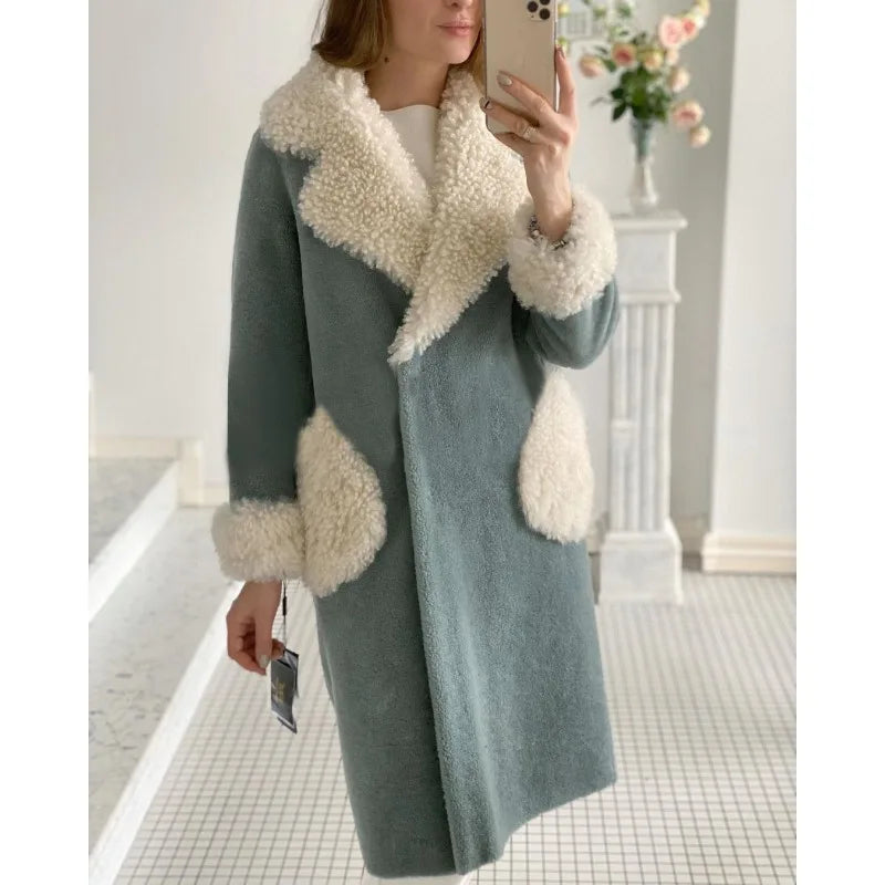 Manteau Long à Col Large pour Femmes | Idéal pour la Saison Hivernale