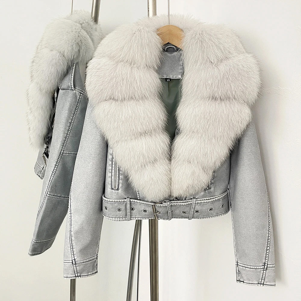 Veste Aviateur avec Col Volumineux Et Ceinture Ajustable pour Femme | Idéale pour La Saison Froide