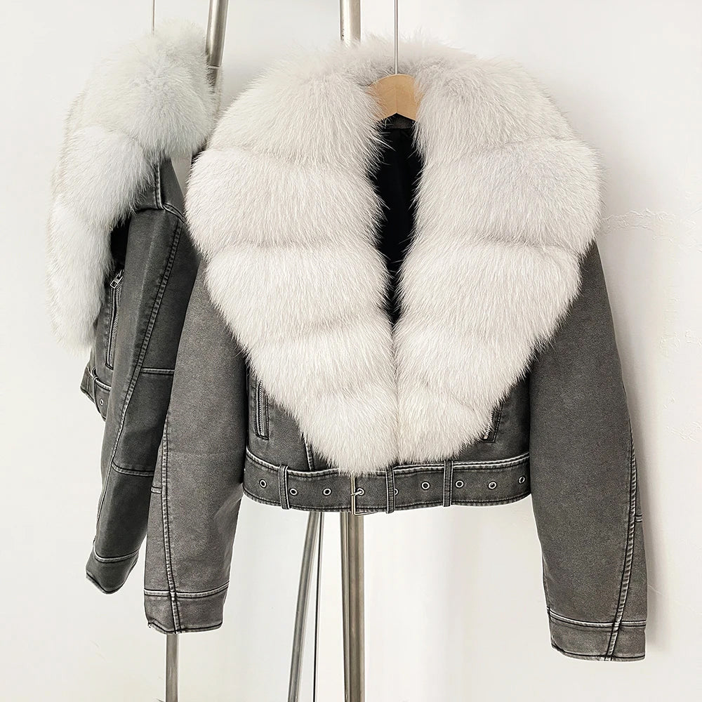 Veste Aviateur avec Col Volumineux Et Ceinture Ajustable pour Femme | Idéale pour La Saison Froide