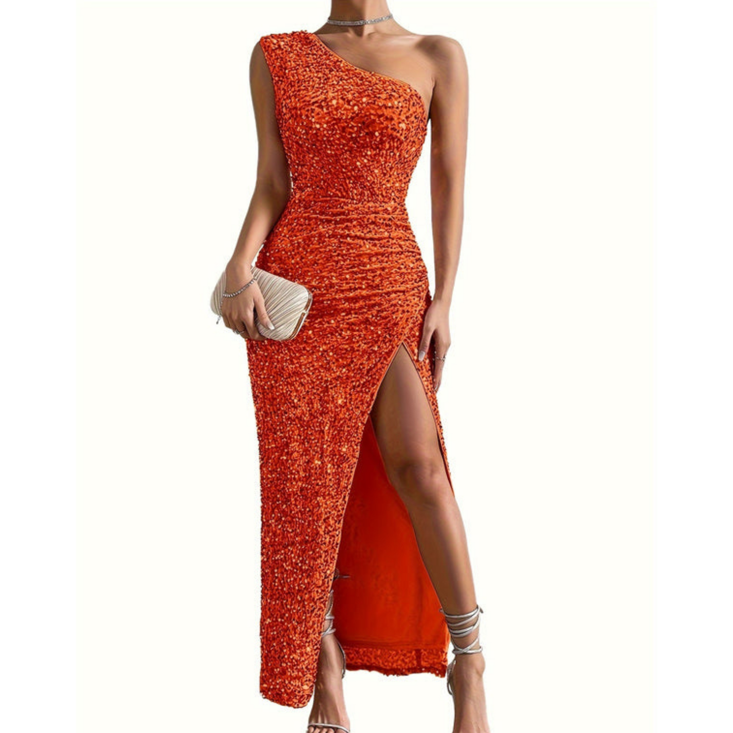 Robe Longue à Épaules Dénudées avec Fente pour Femme | Idéale pour les Soirées et Réceptions