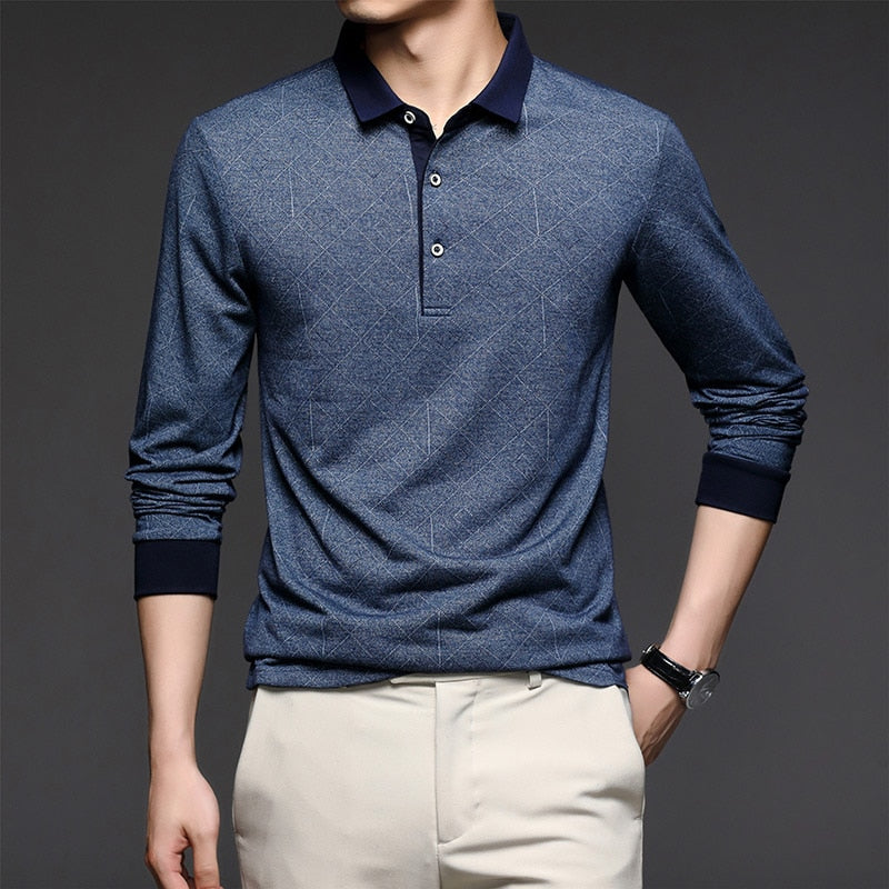 Chemise à Manches Longues avec Col Trois Boutons pour Homme | Idéale pour le Quotidien