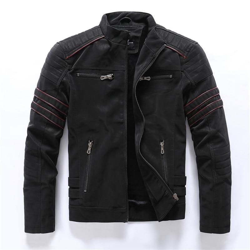 Veste Biker avec Col Montant Et Fermeture Zippée pour Homme | Idéal pour Le Quotidien