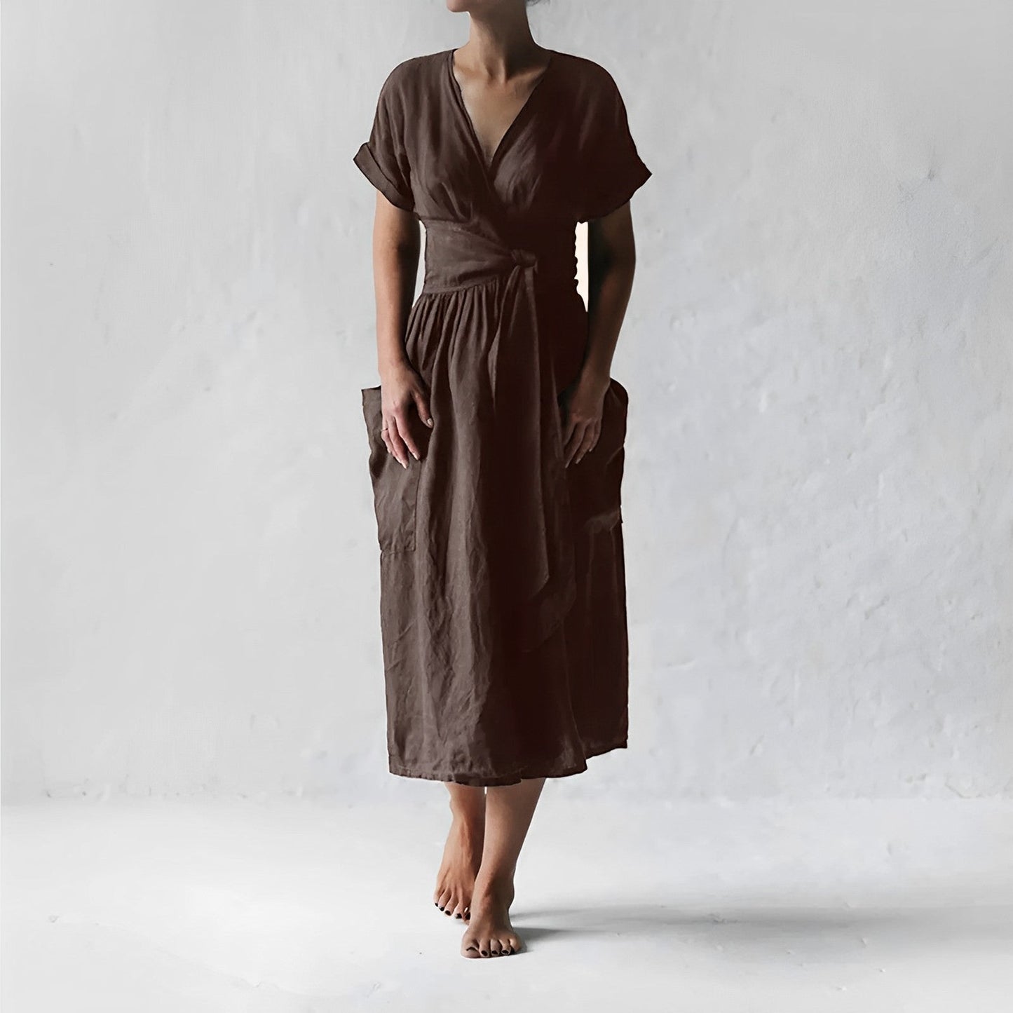 Robe Longue avec Manches Courtes pour Femme | Idéale pour l’Été et les Sorties en Plein Air