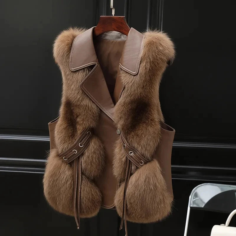 Gilet Sans Manches à Col Revers pour Femme | Idéal pour la Saison Froide