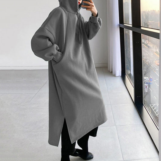Robe Manteau Longue À Capuche avec Coupe Ample pour Femme | Idéale pour L’Hiver