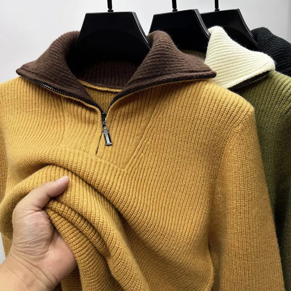 Pull À Col Zippé pour Homme | Idéal pour Le Quotidien Et Les Loisirs